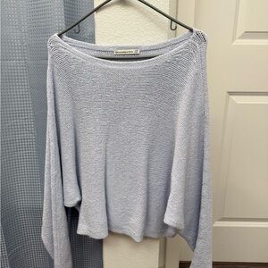 Abercrombie & Fitch Blue Off-the-Shoulder Sweater